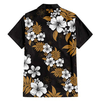 Hawaiian Hibiscus Tribal Floral Brown Family Matching Off Shoulder Short Dress and Hawaiian Shirt Polynesian Tapa Pattern LT01 - Polynesian Pride