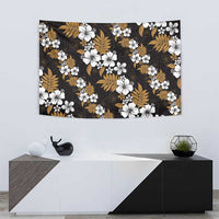 Hawaiian Hibiscus Tribal Floral Brown Tapestry Polynesian Tapa Pattern - Polynesian Pride
