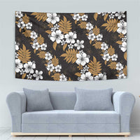 Hawaiian Hibiscus Tribal Floral Brown Tapestry Polynesian Tapa Pattern - Polynesian Pride