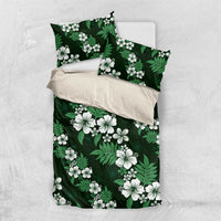 Hawaiian Hibiscus Tribal Floral Green Bedding Set Polynesian Tapa Pattern - Polynesian Pride