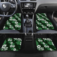Hawaiian Hibiscus Tribal Floral Green Car Mats Polynesian Tapa Pattern - Polynesian Pride