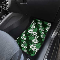 Hawaiian Hibiscus Tribal Floral Green Car Mats Polynesian Tapa Pattern - Polynesian Pride
