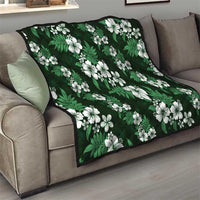 Hawaiian Hibiscus Tribal Floral Green Quilt Polynesian Tapa Pattern - Polynesian Pride