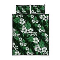 Hawaiian Hibiscus Tribal Floral Green Quilt Bed Set Polynesian Tapa Pattern - Polynesian Pride