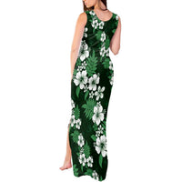 Hawaiian Hibiscus Tribal Floral Green Tank Maxi Dress Polynesian Tapa Pattern - Polynesian Pride