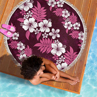 Hawaiian Hibiscus Tribal Floral Pink Beach Blanket Polynesian Tapa Pattern - Polynesian Pride