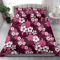 Hawaiian Hibiscus Tribal Floral Pink Bedding Set Polynesian Tapa Pattern - Polynesian Pride