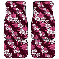 Hawaiian Hibiscus Tribal Floral Pink Car Mats Polynesian Tapa Pattern - Polynesian Pride