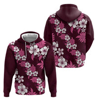 Hawaiian Hibiscus Tribal Floral Pink Hoodie Polynesian Tapa Pattern - Polynesian Pride