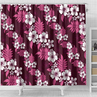 Hawaiian Hibiscus Tribal Floral Pink Shower Curtain Polynesian Tapa Pattern - Polynesian Pride