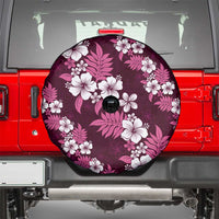 Hawaiian Hibiscus Tribal Floral Pink Spare Tire Cover Polynesian Tapa Pattern - Polynesian Pride