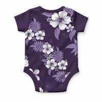 Hawaiian Hibiscus Tribal Floral Purple Baby Onesie Polynesian Tapa Pattern