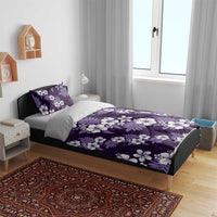 Hawaiian Hibiscus Tribal Floral Purple Bedding Set Polynesian Tapa Pattern - Polynesian Pride