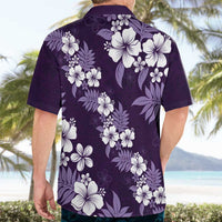 Hawaiian Hibiscus Tribal Floral Purple Hawaiian Shirt Polynesian Tapa Pattern - Polynesian Pride