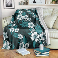 Hawaiian Hibiscus Tribal Floral Teal Blanket Polynesian Tapa Pattern LT01 Teal - Polynesian Pride