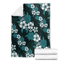 Hawaiian Hibiscus Tribal Floral Teal Blanket Polynesian Tapa Pattern LT01 - Polynesian Pride