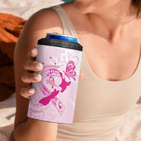 Personalised Aotearoa Breast Cancer 4 in 1 Can Cooler Tumbler Maori Pattern