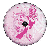 Personalised Aotearoa Breast Cancer Spare Tire Cover New Zealand Maori Pattern