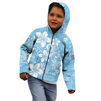 Fiji Tapa Pattern Kid Hoodie Plumeria Floral