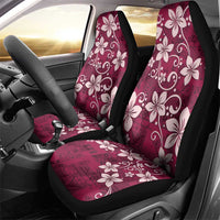 Plumeria Floral Tapa Pattern Ruby Pink Car Seat Cover