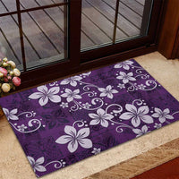 Plumeria Floral Tapa Pattern Amethyst Purple Rubber Doormat LT01 - Polynesian Pride