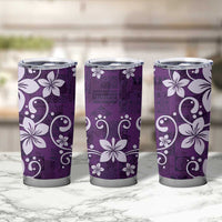 Plumeria Floral Tapa Pattern Amethyst Purple Tumbler Cup