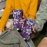 Plumeria Floral Tapa Pattern Amethyst Purple Tumbler Cup