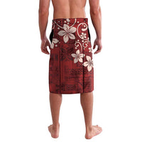 Plumeria Floral Tapa Pattern Oxblood Red Lavalava LT01 - Polynesian Pride