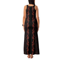 Hawaii Japan Koi Fish Red Family Matching Tank Maxi Dress and Hawaiian Shirt Tapa Pattern LT01 - Polynesian Pride