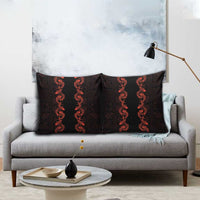 Hawaii Japan Koi Fish Red Pillow Cover Tapa Pattern - Polynesian Pride