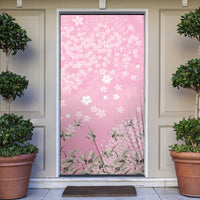 Cranes Sakura Floral Pink Pastel Door Cover Hawaii Japan Culture LT01 Pink - Polynesian Pride