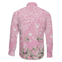 Cranes Sakura Floral Pink Pastel Family Matching Short Sleeve Bodycon Dress and Hawaiian Shirt Hawaii Japan Culture LT01 - Polynesian Pride