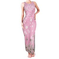 Cranes Sakura Floral Pink Pastel Family Matching Tank Maxi Dress and Hawaiian Shirt Hawaii Japan Culture LT01 Mom's Dress Pink - Polynesian Pride