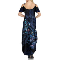 Personalised Matariki Paua Shell New Zealand Summer Maxi Dress Haka Dance At The Starry Night LT01 - Polynesian Pride