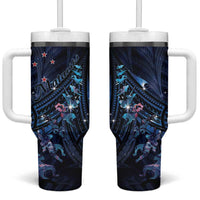 Matariki Paua Shell New Zealand Tumbler With Handle Haka Dance At The Starry Night