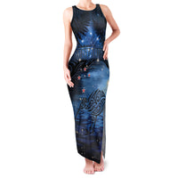 Personalised Matariki Kiwi Family Matching Tank Maxi Dress and Hawaiian Shirt Silver Fern