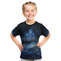 Personalised Matariki Kiwi Kid T Shirt Silver Fern