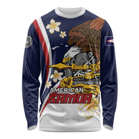 Personalized American Samoa Long Sleeve Shirt Amerika Samoa Bald Eagle