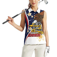 Personalized American Samoa Women Sleeveless Polo Shirt Amerika Samoa Bald Eagle