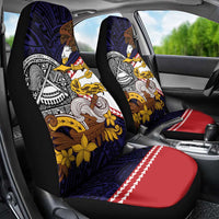 American Samoa Eagle Kava Bowl Car Seat Cover Plumeria Polynesian Pattern