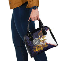 American Samoa Eagle Kava Bowl Shoulder Handbag Plumeria Polynesian Pattern