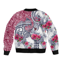 Hawaii Kakau Mix Paisley Pattern Sleeve Zip Bomber Jacket Polynesian Tropical Unique Style LT01 - Polynesian Pride