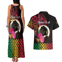 Personalised Vanuatu Port Vila Stay Strong Couples Matching Tank Maxi Dress and Hawaiian Shirt Long God Yumi Stanap