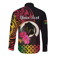 Personalised Vanuatu Port Vila Stay Strong Long Sleeve Button Shirt Long God Yumi Stanap