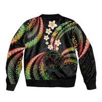 Hawaii Map Kanaka Maoli Bomber Jacket Fantastic Frangipani Reggae
