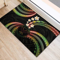 Hawaii Map Kanaka Maoli Rubber Doormat Fantastic Frangipani Reggae