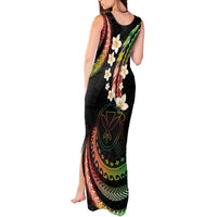 Hawaii Map Kanaka Maoli Tank Maxi Dress Fantastic Frangipani Reggae