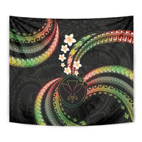 Hawaii Map Kanaka Maoli Tapestry Fantastic Frangipani Reggae