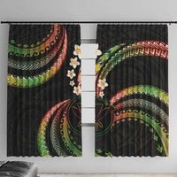 Hawaii Map Kanaka Maoli Window Curtain Fantastic Frangipani Reggae