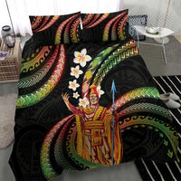 Hawaii King Kamehameha Bedding Set Fantastic Plumeria Reggae
